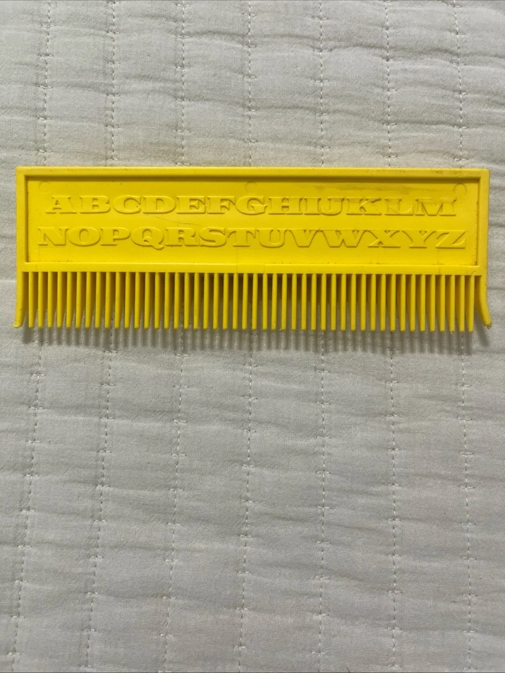 Vintage Avon Yellow Child’s Comb Two Sided Ruler Alphabet